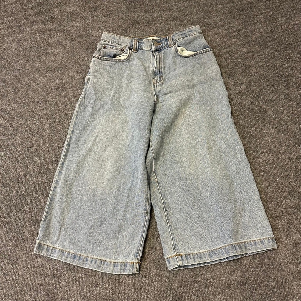 Levi's Culottes Womens Size XL Light Wash Wide Leg Cropped Denim Jeans Relaxed